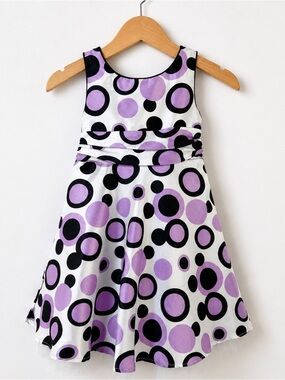 Sweet Heart Rose Size 3 Purple Black Polka Dot Party Dress Tulle